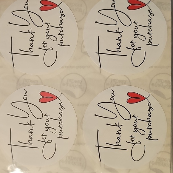 2" THANK YOU FOR YOUR PURCHASE ♥️ STICKERS•NWT• 300 - Picture 8 of 9